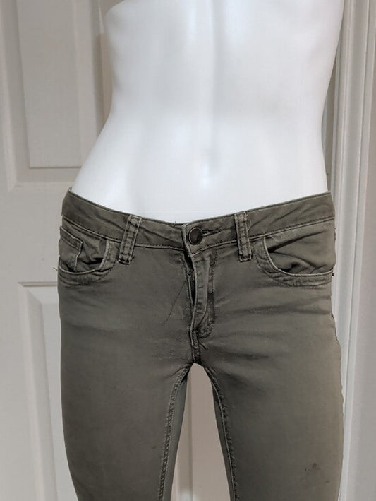 Ashley Mason Olive Ripped Ankle Skinny Jeans Women's 5