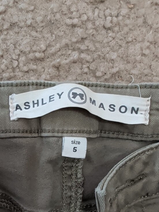Ashley Mason Olive Ripped Ankle Skinny Jeans Women's 5