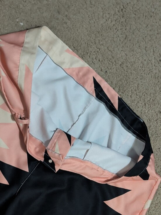 Women's Pink Starburst Wide-Leg Casual Pants- Size 18/20 - Handmade
