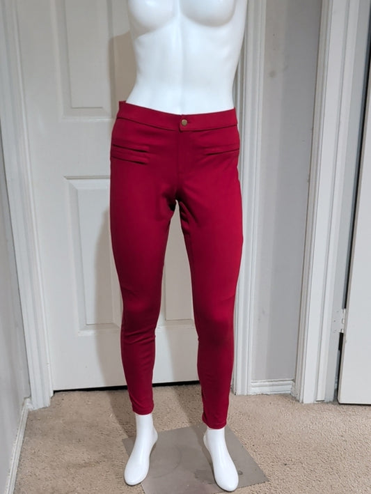 Zeza B. High-Rise Skinny Ponte Pants in Berry Women's Medium
