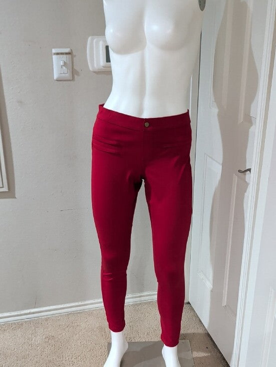 Zeza B. High-Rise Skinny Ponte Pants in Berry Women's Medium