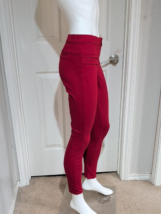 Zeza B. High-Rise Skinny Ponte Pants in Berry Women's Medium