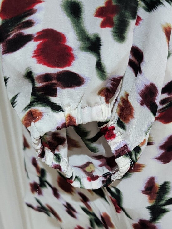 Chelsea & Theodore White Floral V-Neck Tunic with Multicolor Print Women's 3X
