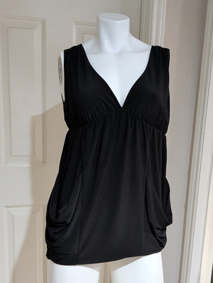 Viola Y2K Black V-Neck Sleeveless Blouse Women's M/L
