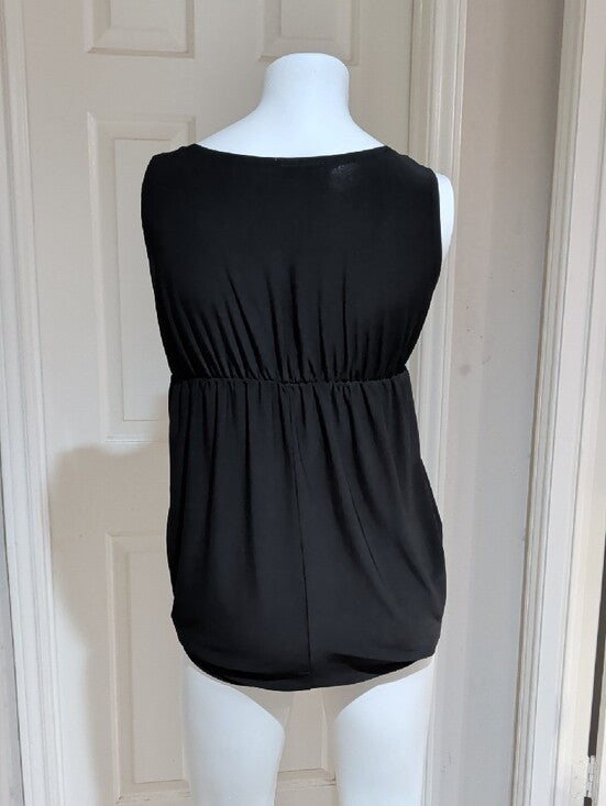 Viola Y2K Black V-Neck Sleeveless Blouse Women's M/L