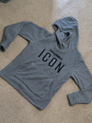 DSQUARED2 Grey ICON Hooded Men's Sweater Medium