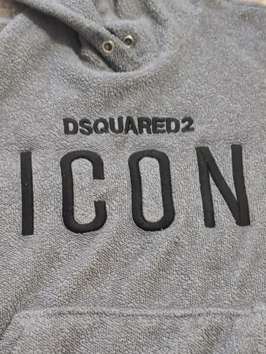 DSQUARED2 Grey ICON Hooded Men's Sweater Medium