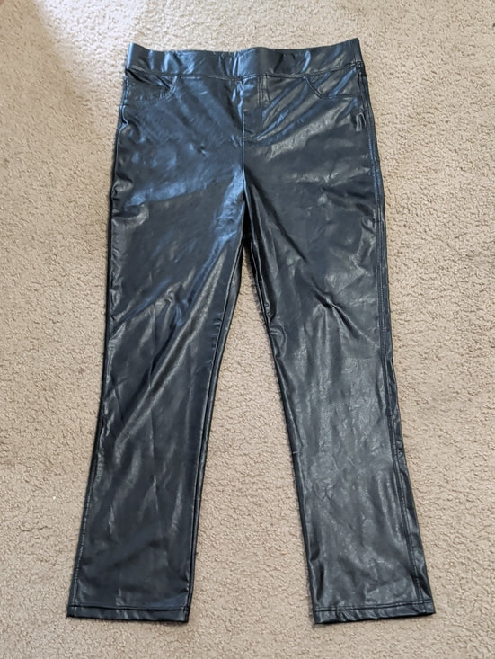 Anna & Ava Black Ribbed Waistband Leggings Women's XL