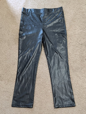 Anna & Ava Black Ribbed Waistband Leggings Women's XL