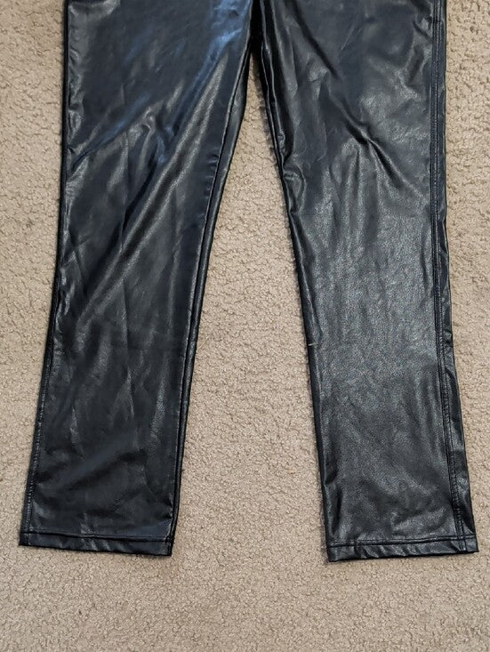 Anna & Ava Black Ribbed Waistband Leggings Women's XL