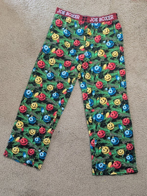 Joe Boxer Holiday Smiley Pajama Pants - Red, Blue, Yellow, Green - Men's Medium