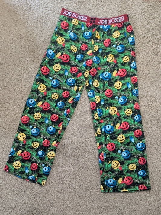Joe Boxer Holiday Smiley Pajama Pants - Red, Blue, Yellow, Green - Men's Medium