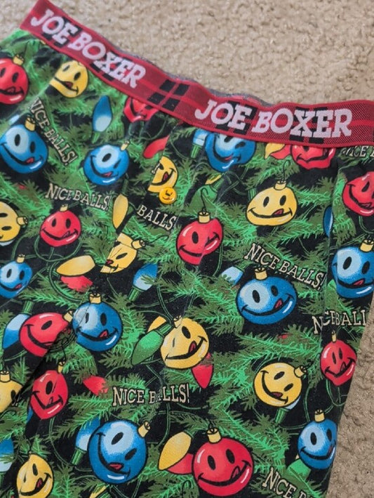 Joe Boxer Holiday Smiley Pajama Pants - Red, Blue, Yellow, Green - Men's Medium