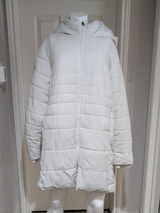 Swiss Tech Women's White Hooded Quilted Puffer Jacket 3X