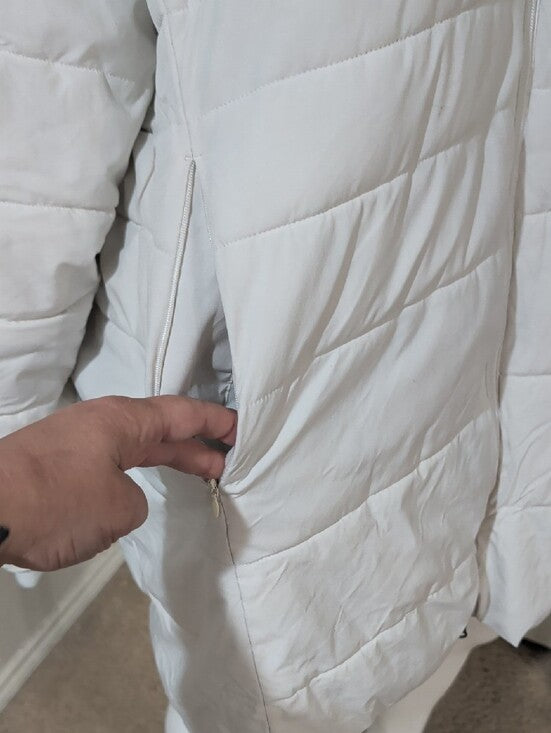 Swiss Tech Women's White Hooded Quilted Puffer Jacket 3X