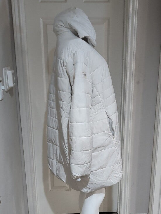 Swiss Tech Women's White Hooded Quilted Puffer Jacket 3X