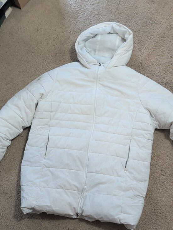 Swiss Tech Women's White Hooded Quilted Puffer Jacket 3X