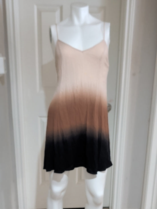 Lush Beige-to-Black Ombre Slip Mini Dress Women's Small