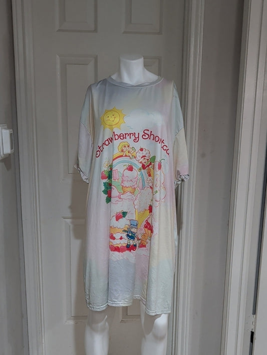 Vintage Strawberry Shortcake Pastel Nightshirt Dress Women's 4XL