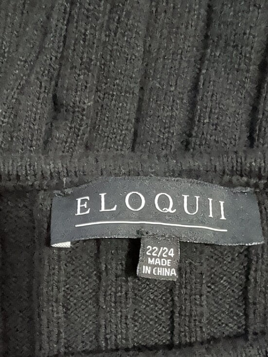 Eloquii Black Ribbed Square-Neck Tank Women's 22/24