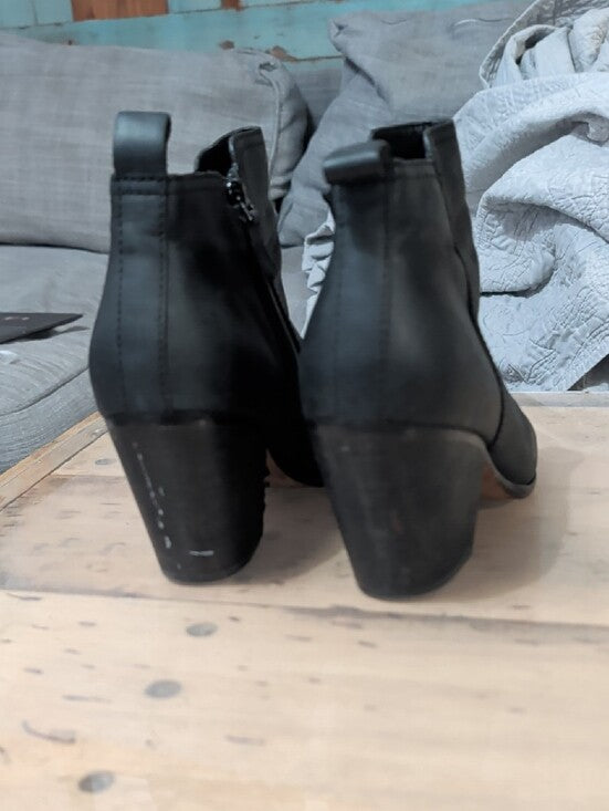 Cole Haan Black Leather Ankle Booties with Block Heel Women's 8.5