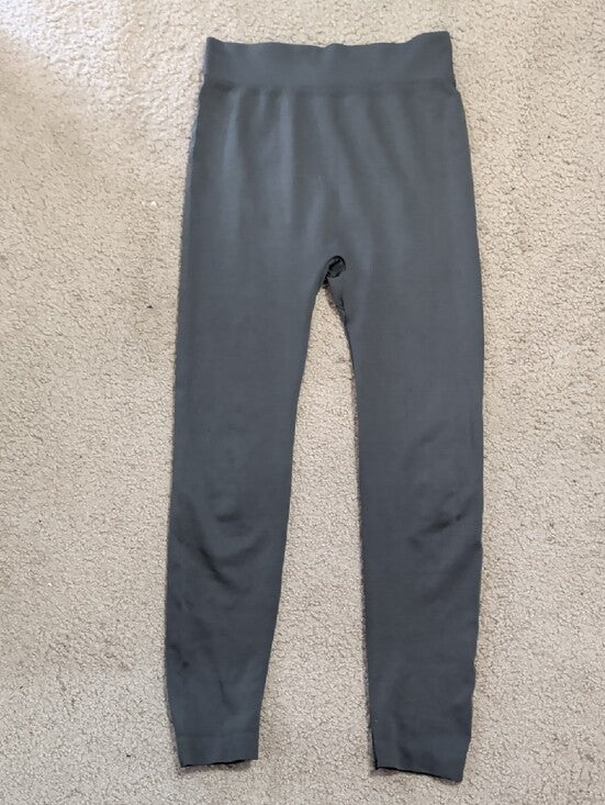 Retro GMI Fleece Lined High-Waist Slate Grey Leggings Women's S/M Y2K