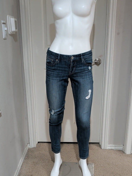 Y2K Express Stella Low-Rise Distressed Denim Legging Jeans Women's 4R