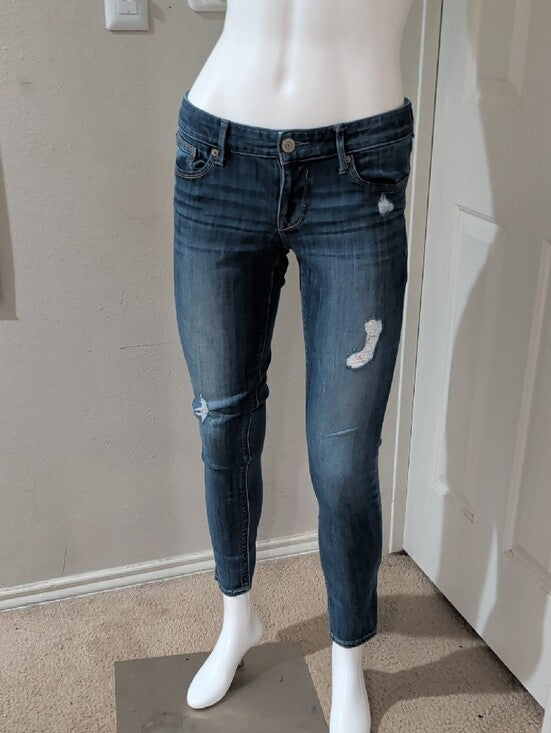 Y2K Express Stella Low-Rise Distressed Denim Legging Jeans Women's 4R