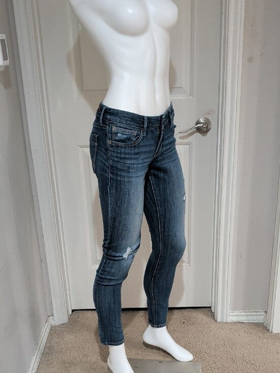 Y2K Express Stella Low-Rise Distressed Denim Legging Jeans Women's 4R