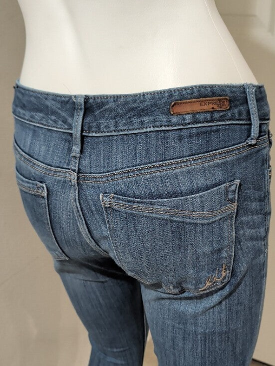 Y2K Express Stella Low-Rise Distressed Denim Legging Jeans Women's 4R