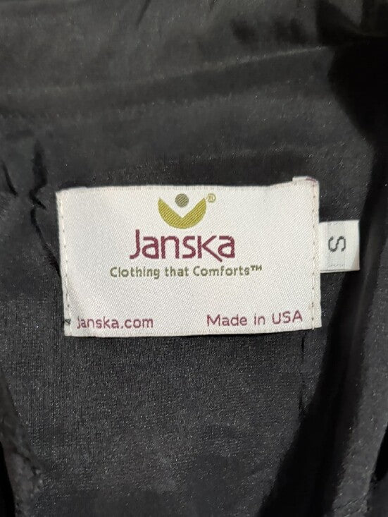 Janska Black Lightweight Trench Coat with 5-Button Front Women's Small