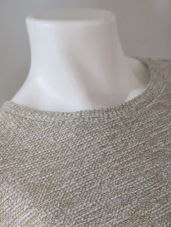 Zara Beige Short Sleeve Knit Top Women's Small
