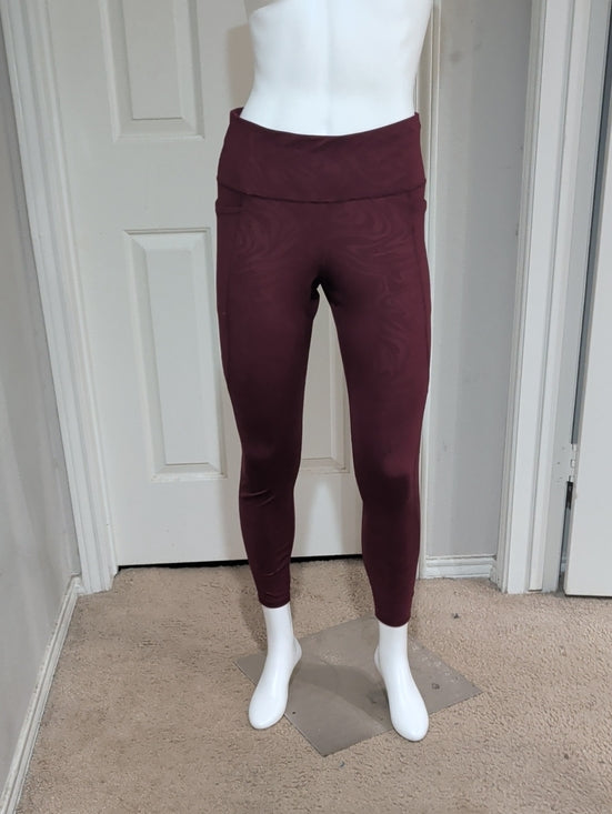 Avia Burgundy High-Rise Leggings Women's Medium