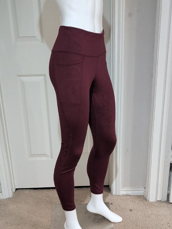 Avia Burgundy High-Rise Leggings Women's Medium