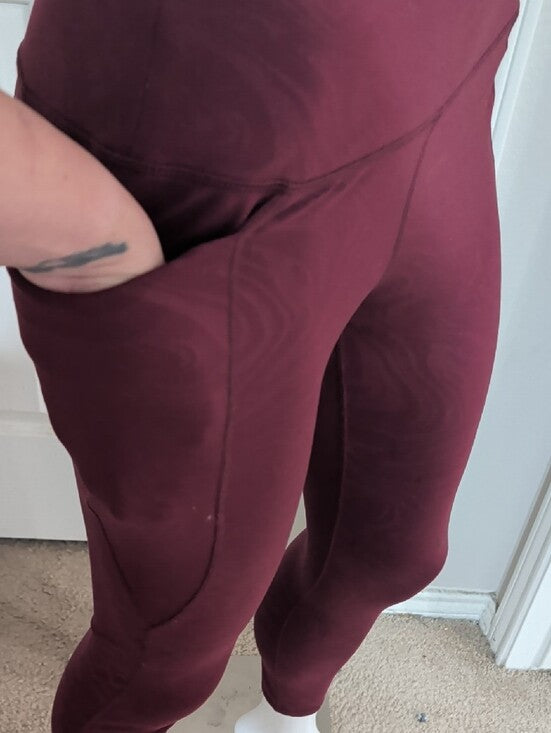 Avia Burgundy High-Rise Leggings Women's Medium