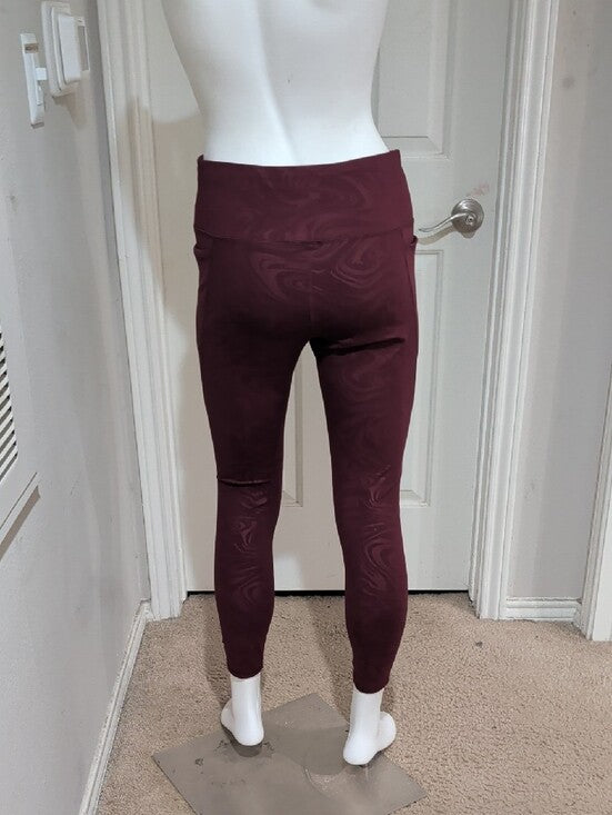 Avia Burgundy High-Rise Leggings Women's Medium