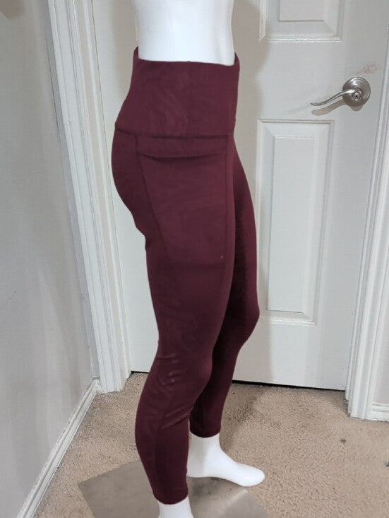Avia Burgundy High-Rise Leggings Women's Medium