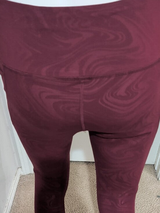 Avia Burgundy High-Rise Leggings Women's Medium