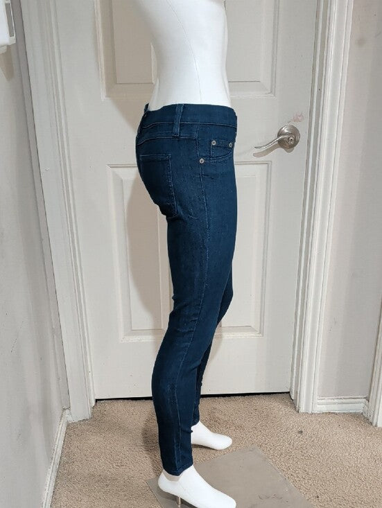 Y2K Carmar Women's Low-Rise Dark Indigo Skinny Jeans — Stretch Denim 27 Retro