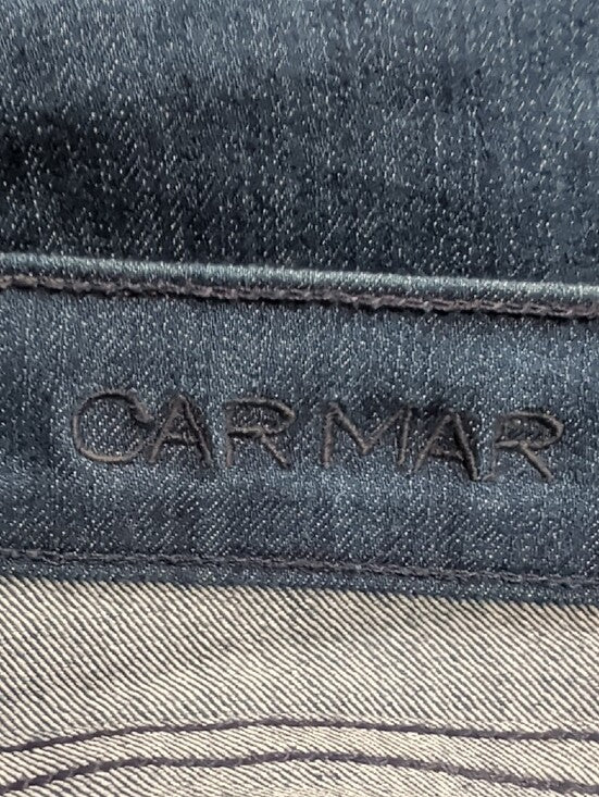 Y2K Carmar Women's Low-Rise Dark Indigo Skinny Jeans — Stretch Denim 27 Retro