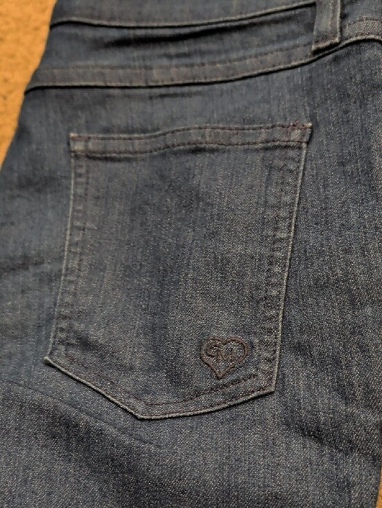 Y2K Carmar Women's Low-Rise Dark Indigo Skinny Jeans — Stretch Denim 27 Retro