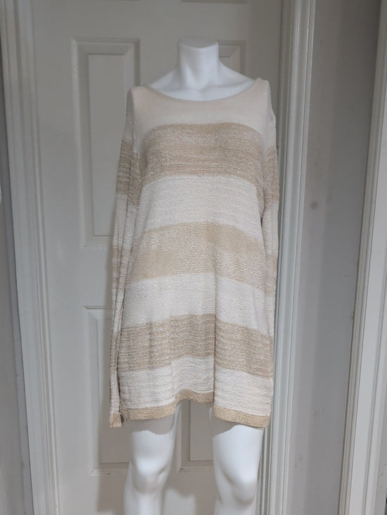 Calvin Klein Jeans Cream and Tan Knit Tunic Women's XXL