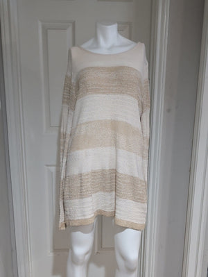 Calvin Klein Jeans Cream and Tan Knit Tunic Women's XXL
