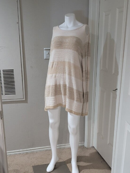 Calvin Klein Jeans Cream and Tan Knit Tunic Women's XXL