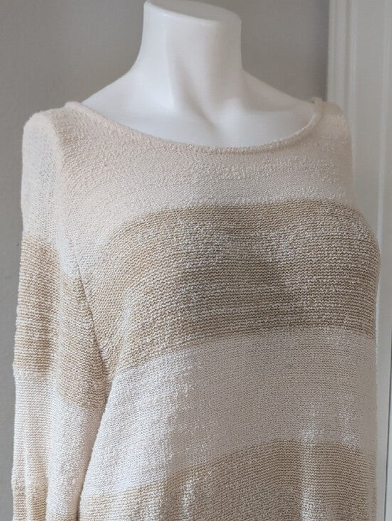 Calvin Klein Jeans Cream and Tan Knit Tunic Women's XXL