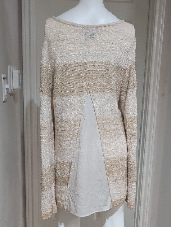 Calvin Klein Jeans Cream and Tan Knit Tunic Women's XXL