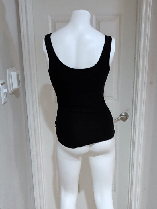 No Boundaries Black Tank Top with Floral Skull Print Small