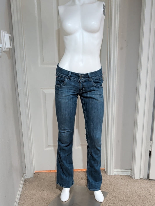 Retro Low-Rise Hudson Jeans Bootcut in Medium Blue Wash Y2K Women's 26