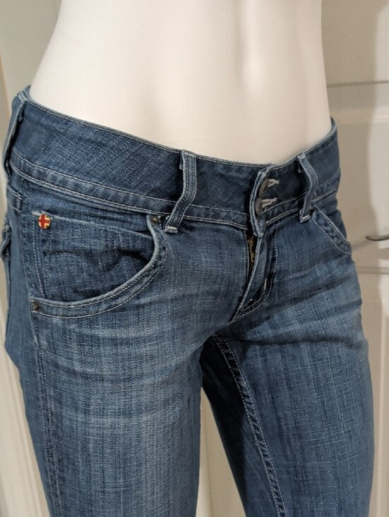 Retro Low-Rise Hudson Jeans Bootcut in Medium Blue Wash Y2K Women's 26