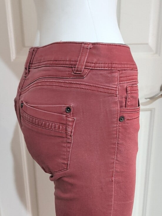Retro Democracy Mauve Rose Ankle Low-Rise Skinny Jeans Women's 2